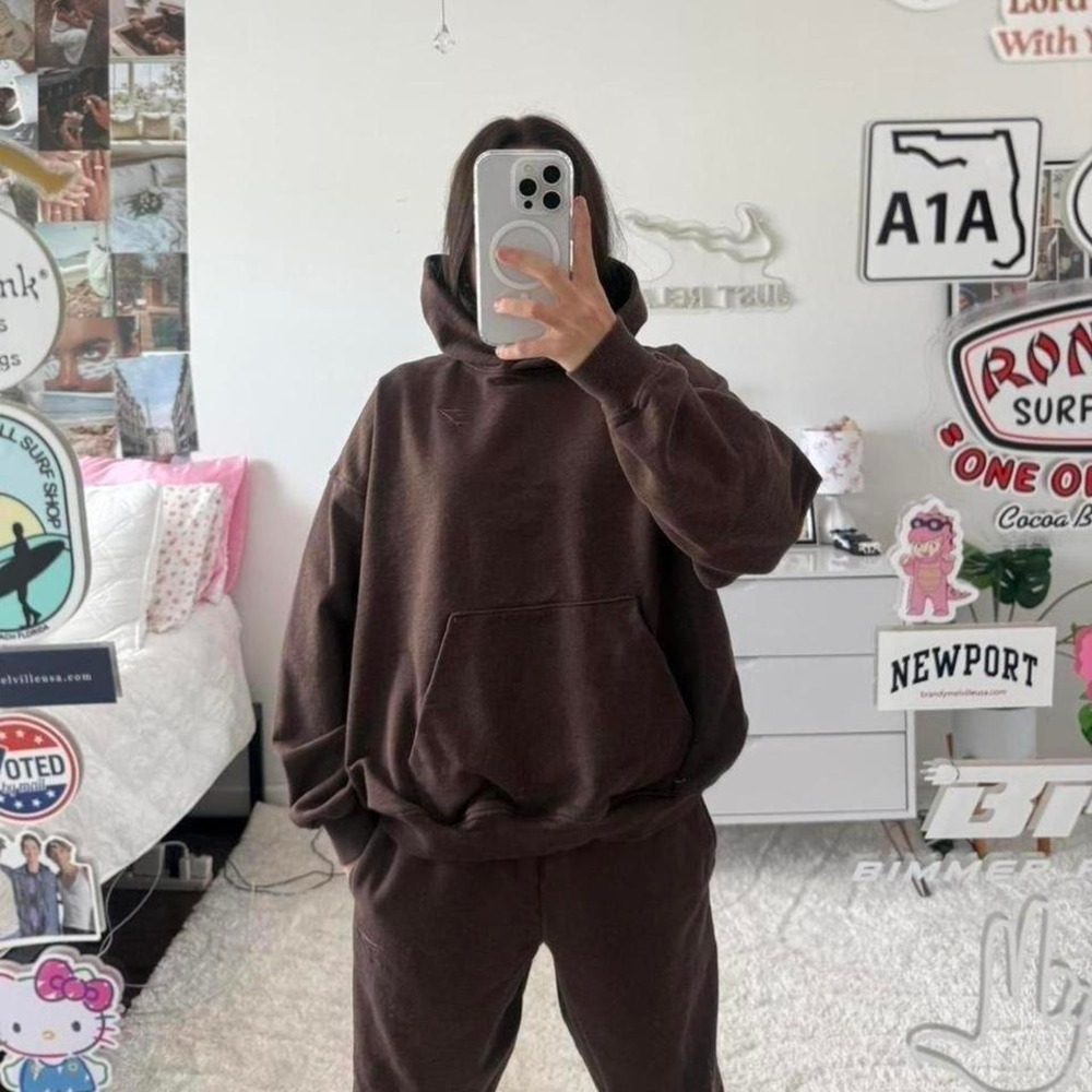 chocolate brown gymshark sweat set